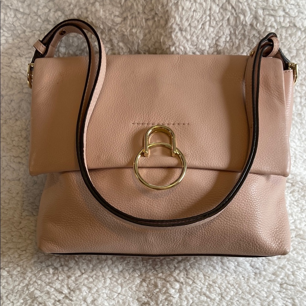 Vince Camuto Cameo Rose Leather Shoulder Bag with Gold Hardware